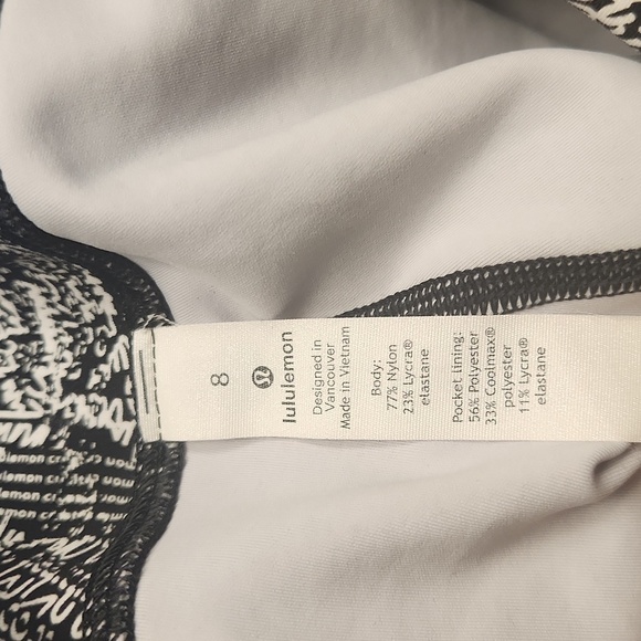 Lululemon Wunder Train High-Rise Tight 25" Tear It Up Alpine White Black Size 8 - Picture 15 of 16